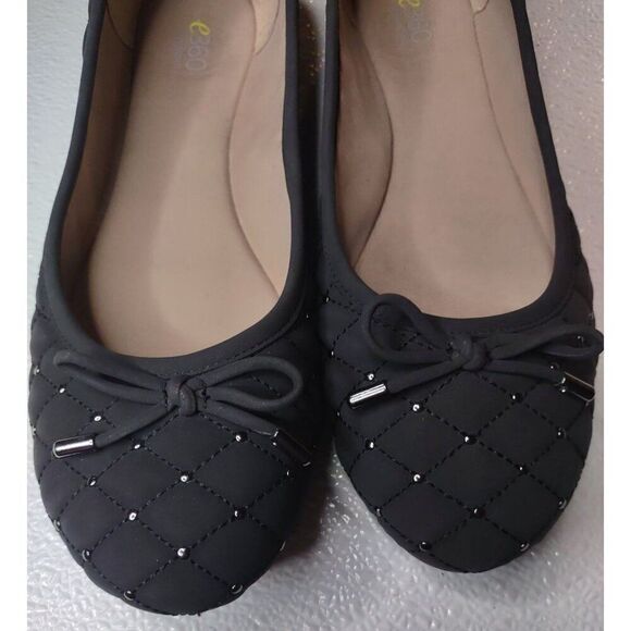 Easy Spirit E360 Gabi Style Quilted Black Ballet Flats With Bow Accent Size 10M - Picture 11 of 11